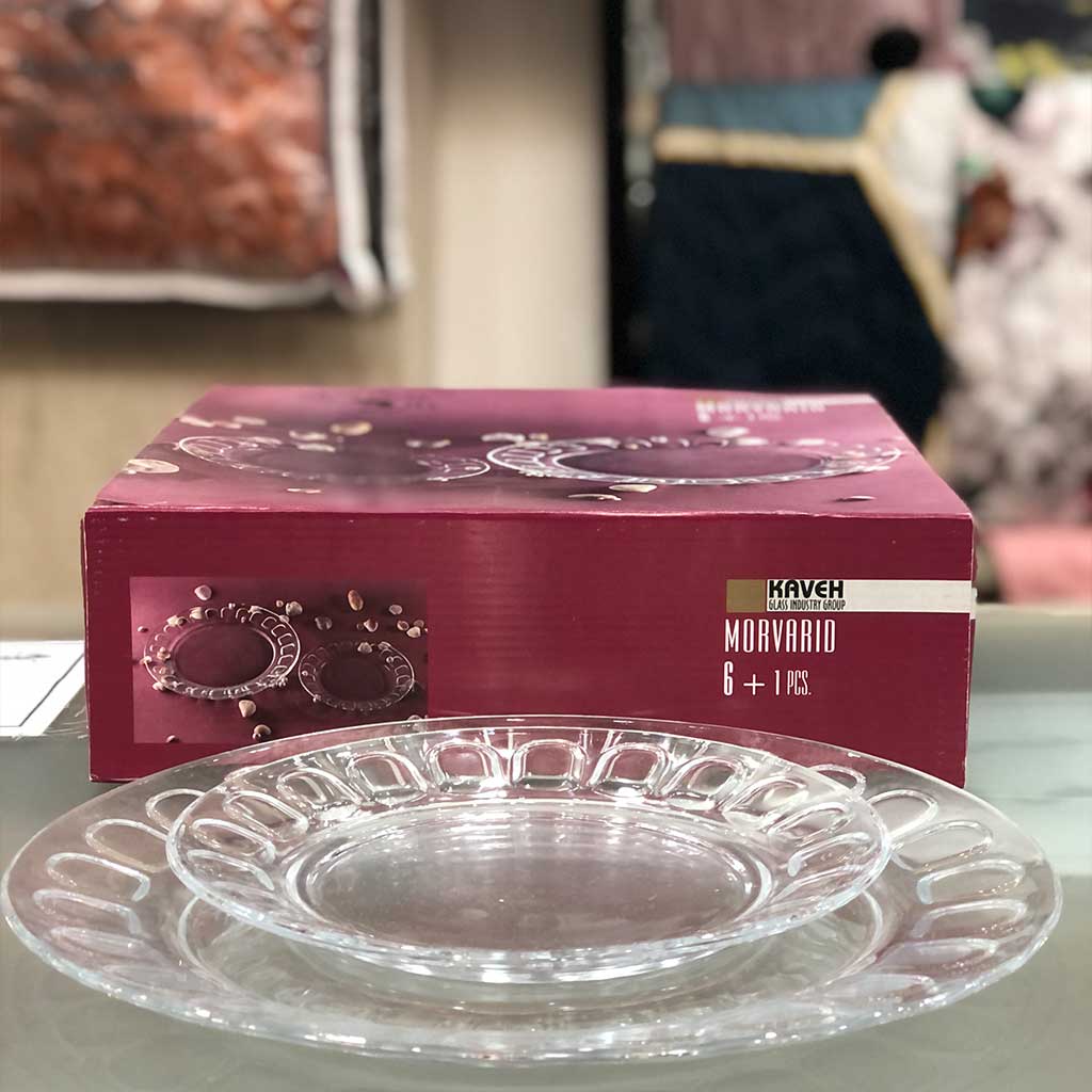 بشقاب بلور کاوه مدل مروارید