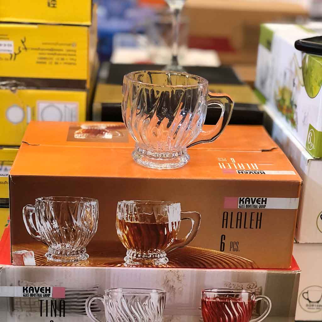 لیوان شیشه ای alaleh شش عدد کاوه