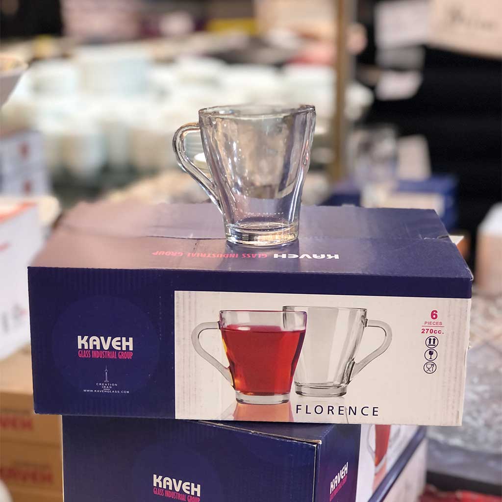 فنجان بلور کاوه مدل فلورانس بسته 6 عددی