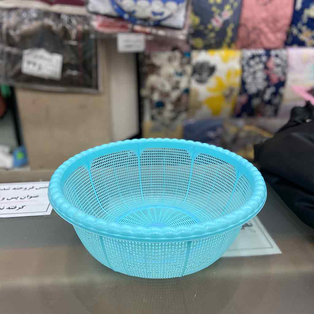 آبکش گرد لیمون رنگ آبی