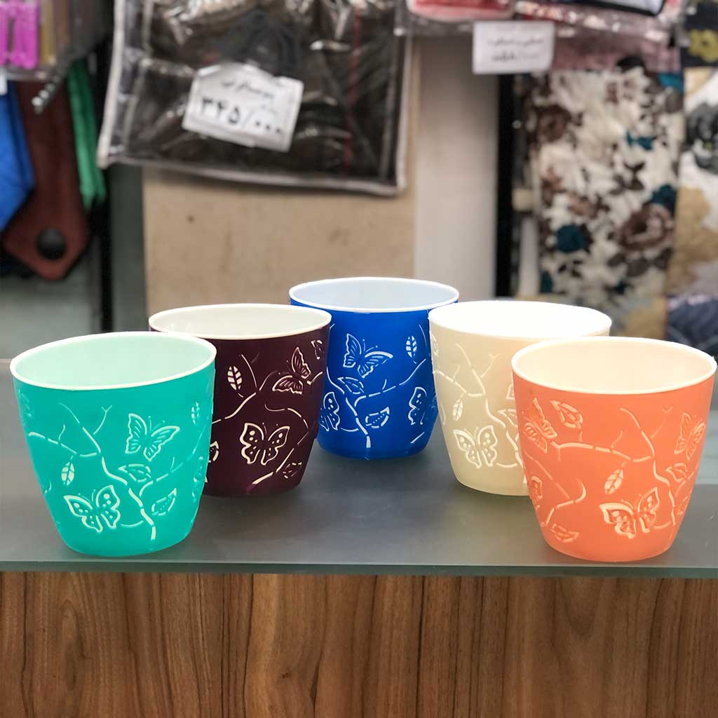 گلدان ساده طرح پروانه