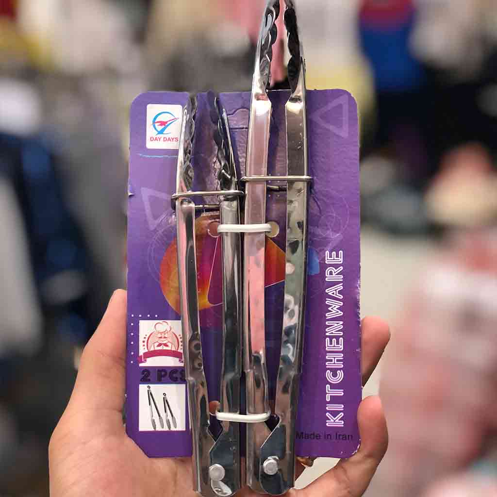 انبر مرغ و سالاد فلزی