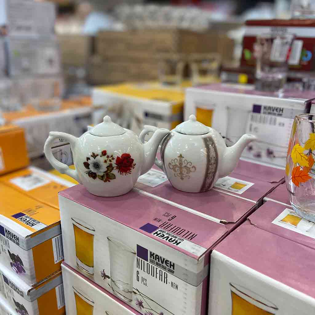 قوری زعفران چینی گلدار