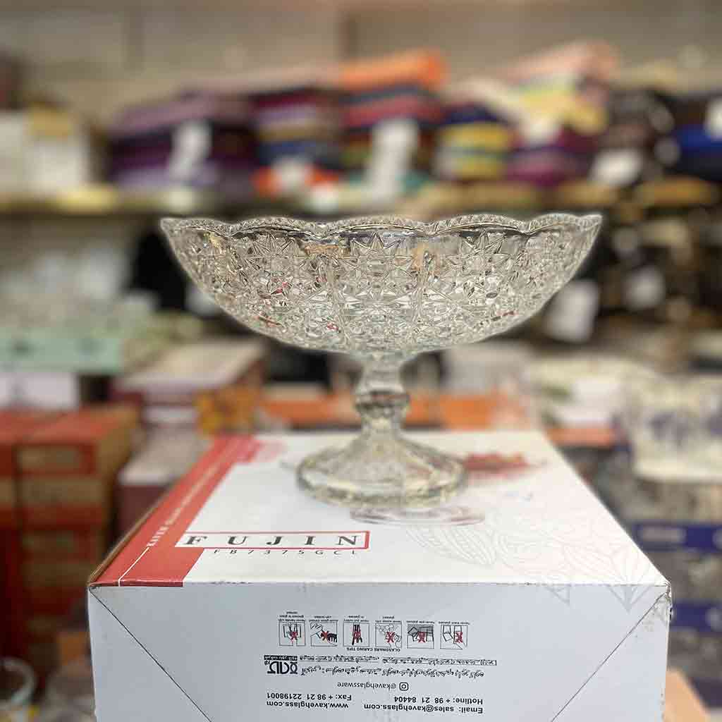 میوه خوری شیشه ای فوجین پایه دار