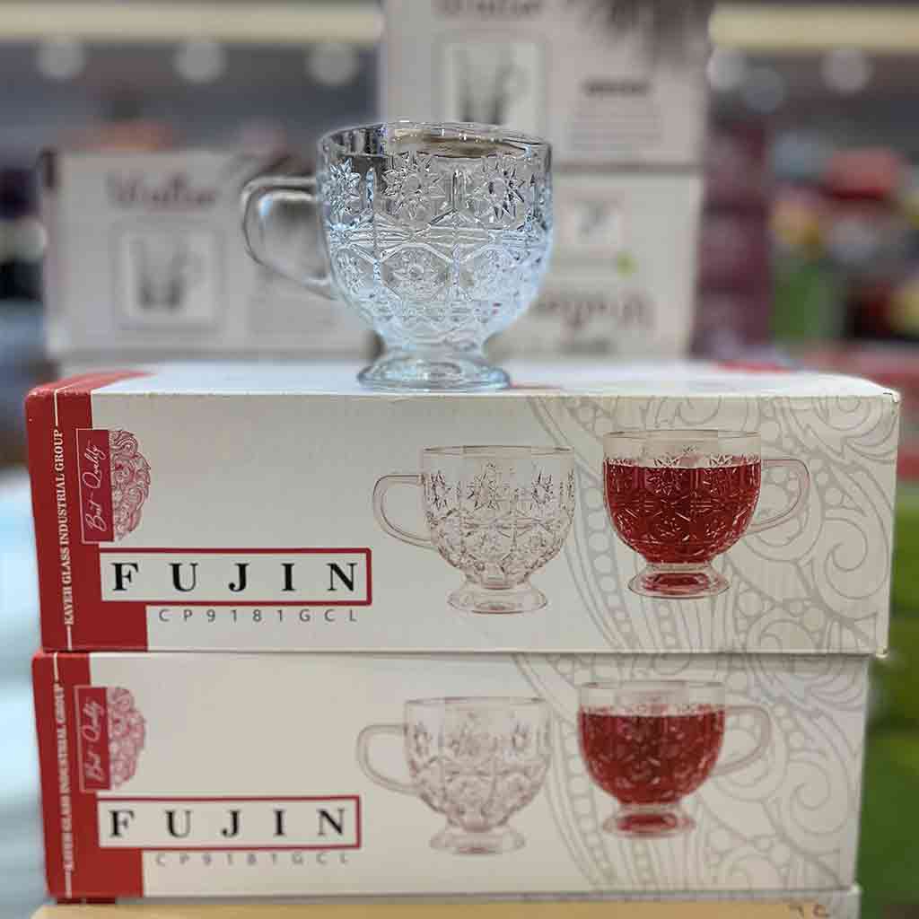 فنجان فوجین بلور دسته دار