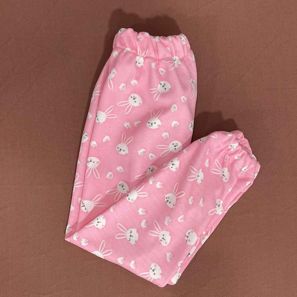 شلوار دخترانه صورتی طرح خرگوش
