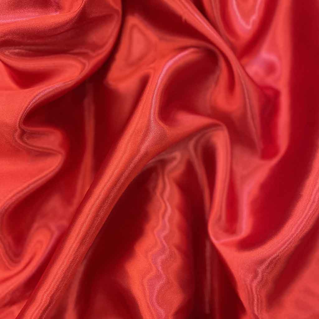 پارچه ساتن قرمز براق ساده