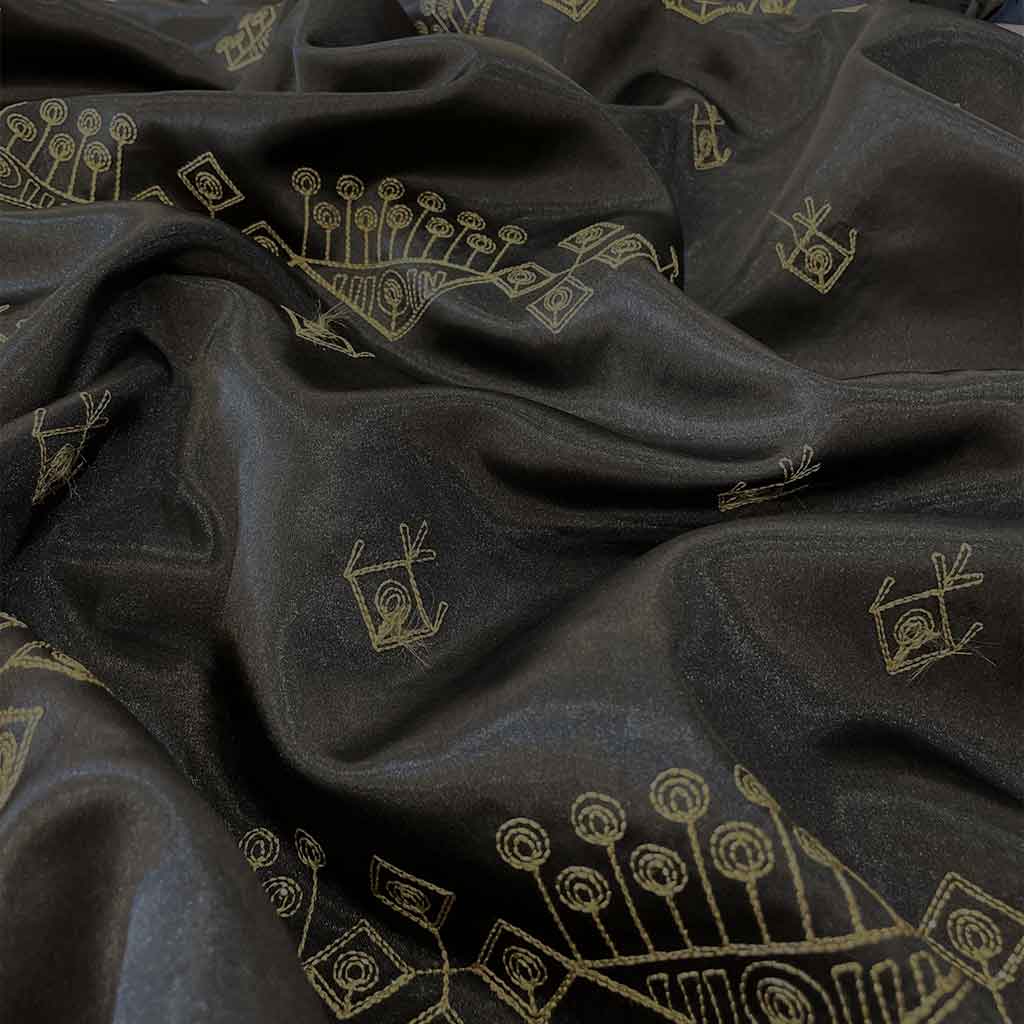 پارچه سوزن دوزی طرح خانه مشکی