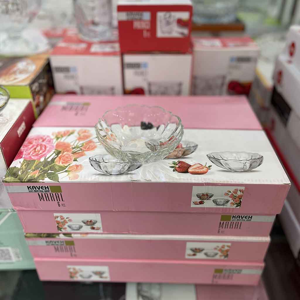پیاله بلور کاوه مدل مارال بسته 6 عددی