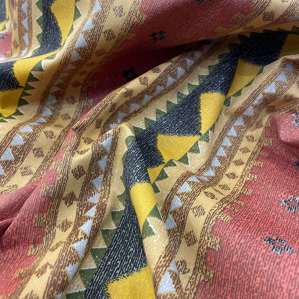 پارچه ملحفه ای طرحدار طوسی زرد