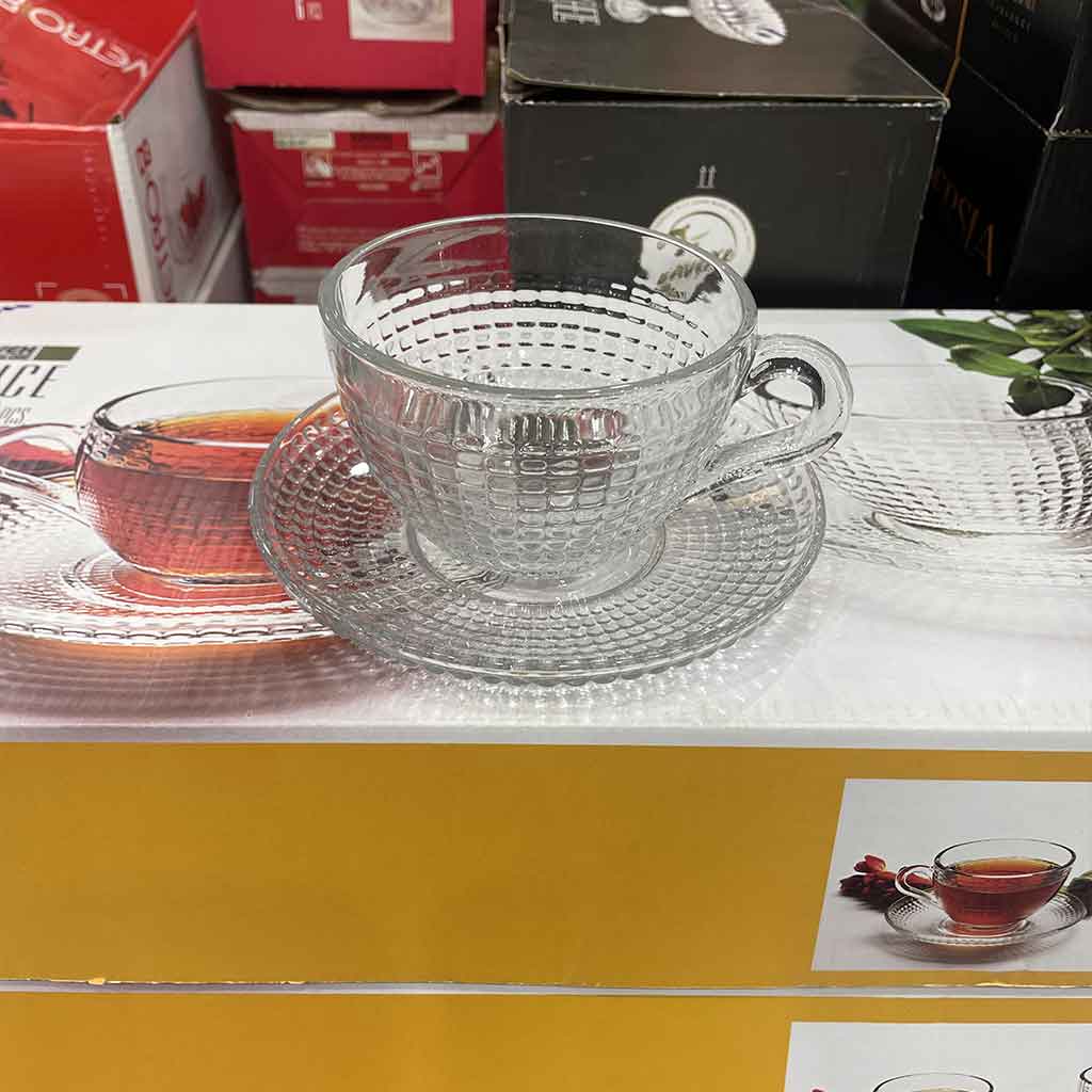 فنجان و نعلبکی بلور کاوه مدل Venice بسته 6 عددی