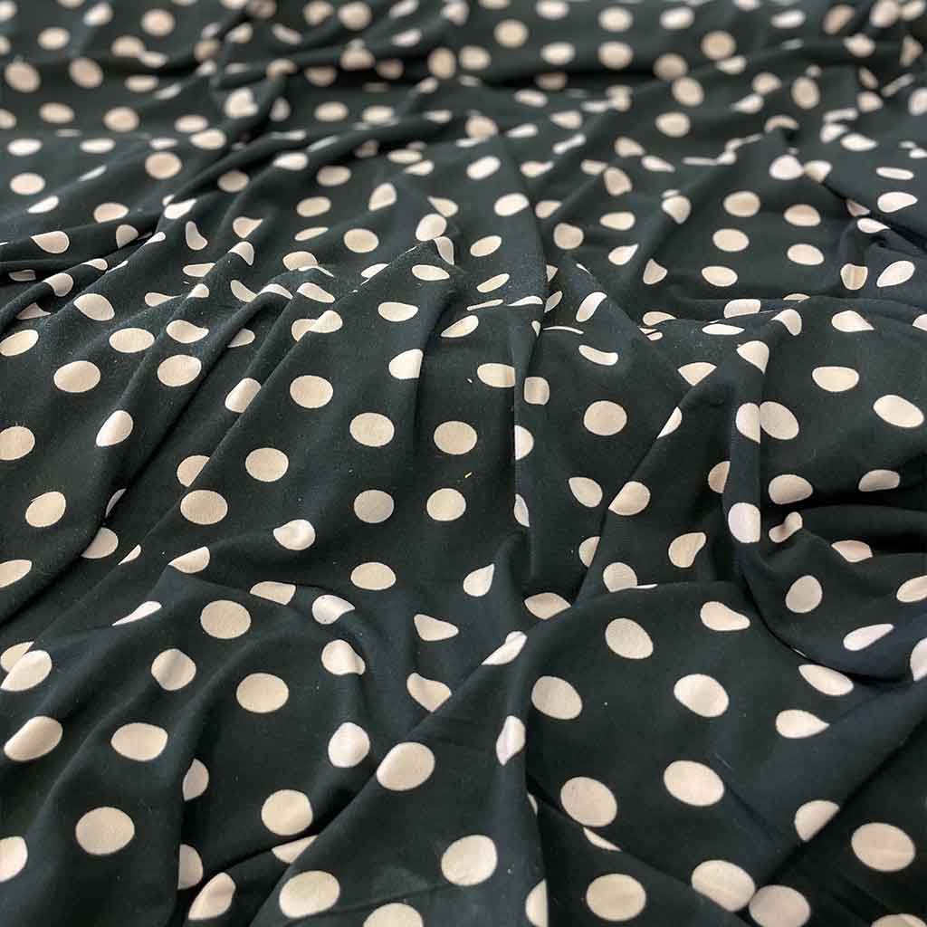 پارچه نخی مشکی خال خال