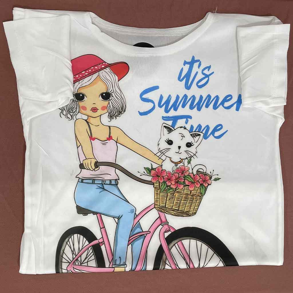 تیشرت دخترانه طرح سامر