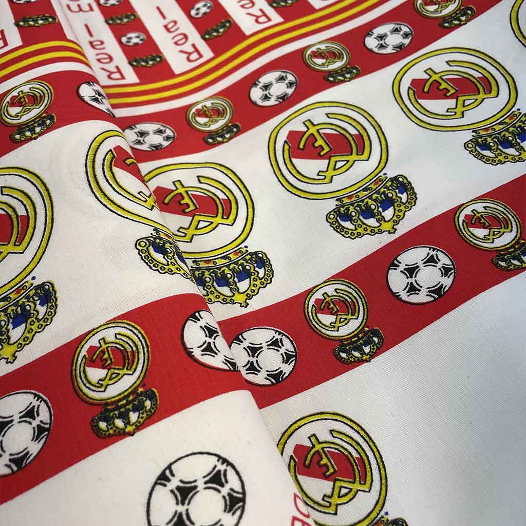 پارچه ملحفه ای طرح فوتبالی قرمز