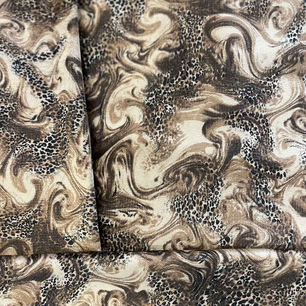 پارچه مخمل طرحدار نسکافه ای