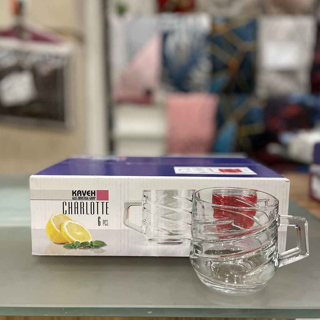فنجان بلور کاوه مدل شارلوت بسته 6 عددی