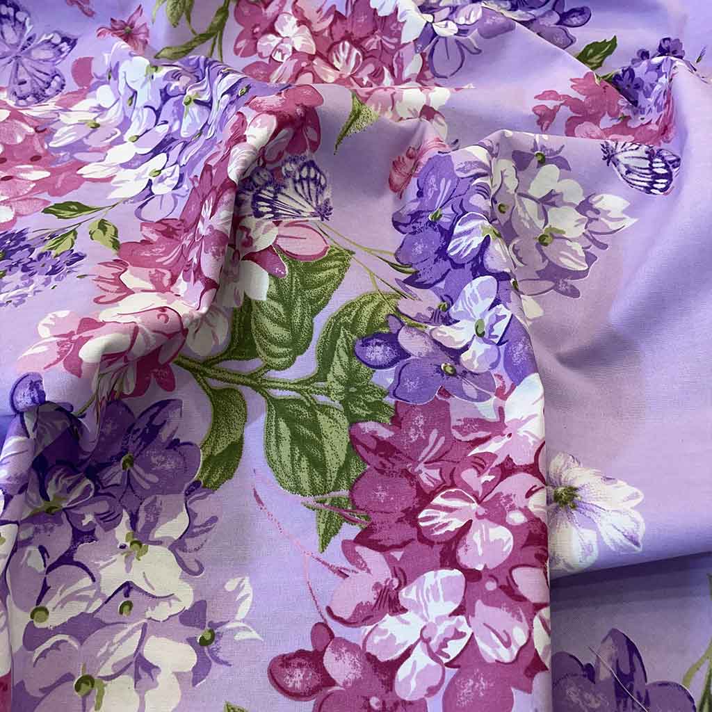 پارچه ملحفه ای طرحدار گل و پروانه