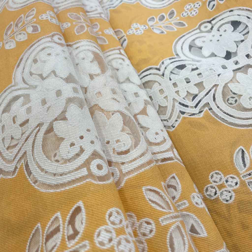 پارچه گیپور طرحدار نارنجی