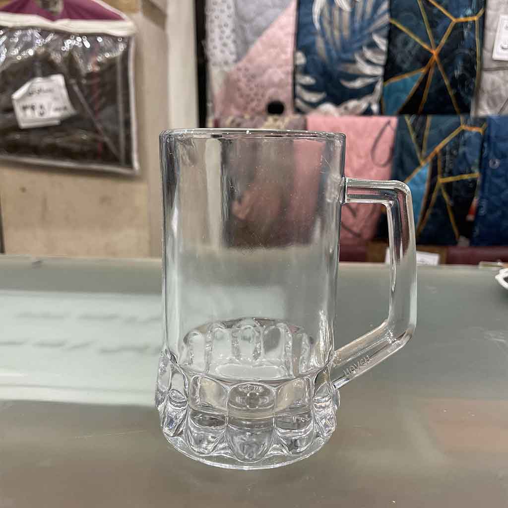 ماگ شیشه ای پایین برجسته