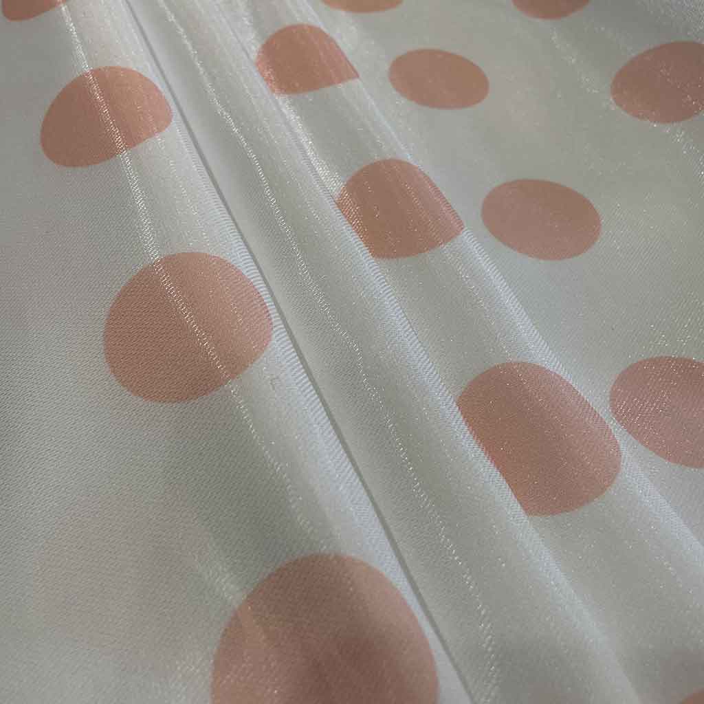 ساتن براق طرحدار مدل توپی صورتی