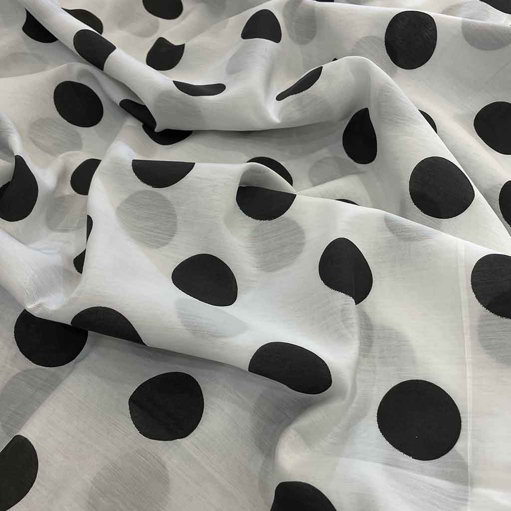 ساتن طرح توپی مشکی