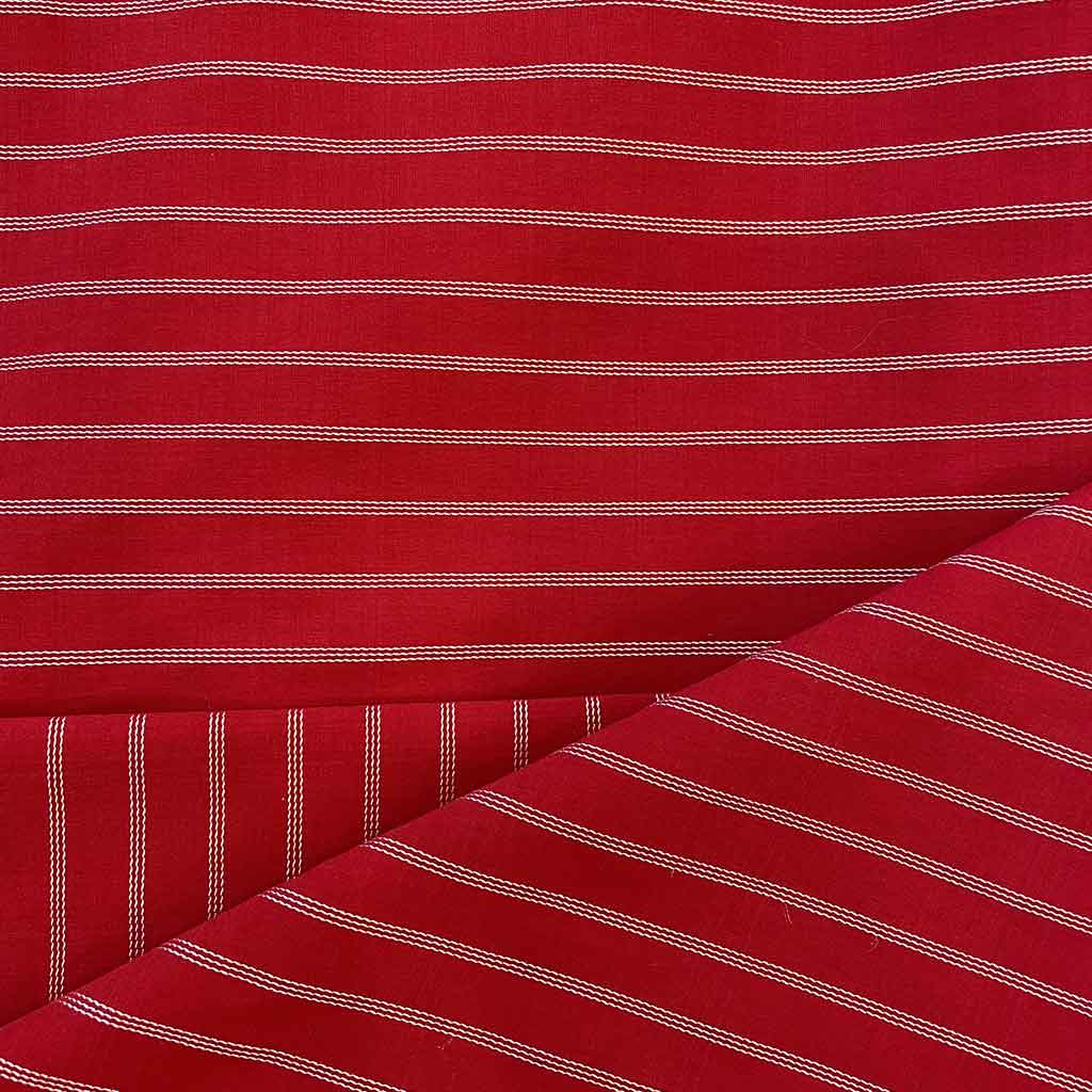 پارچه نخی قرمز راه سفید