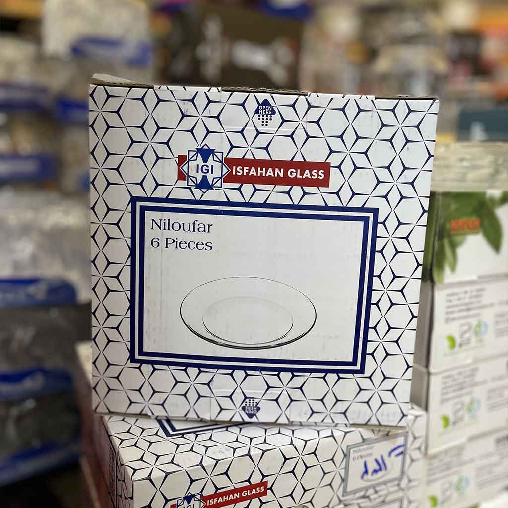 بشقاب گود بلور نیلوفر برند اصفهان گلس