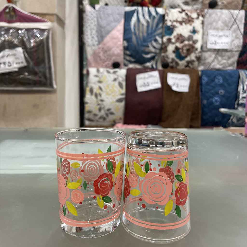 استکان کوچک شیشه ای چاپی