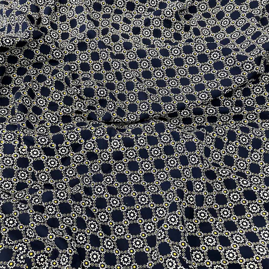 پارچه نخی گل ریز زرد