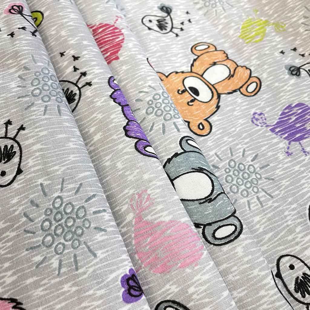 پارچه ملحفه ای فانتزی طرح خرسی