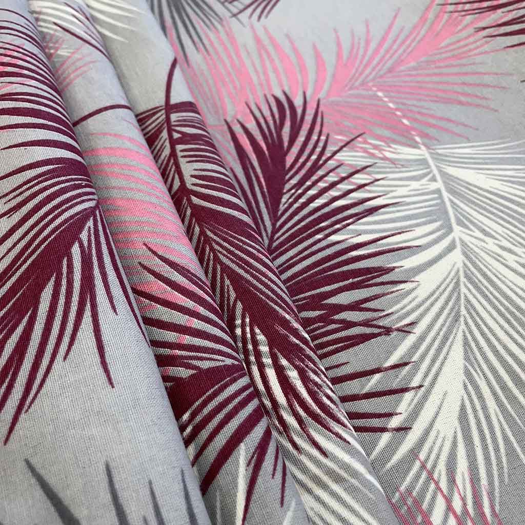 پارچه ملحفه ای طرح برگ نخل صورتی