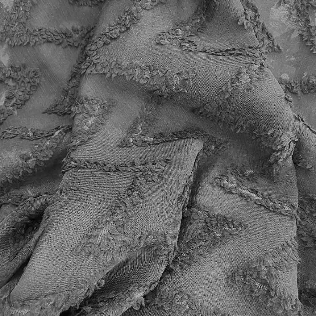 پارچه گیپور مشکی طرحدار خط شکسته