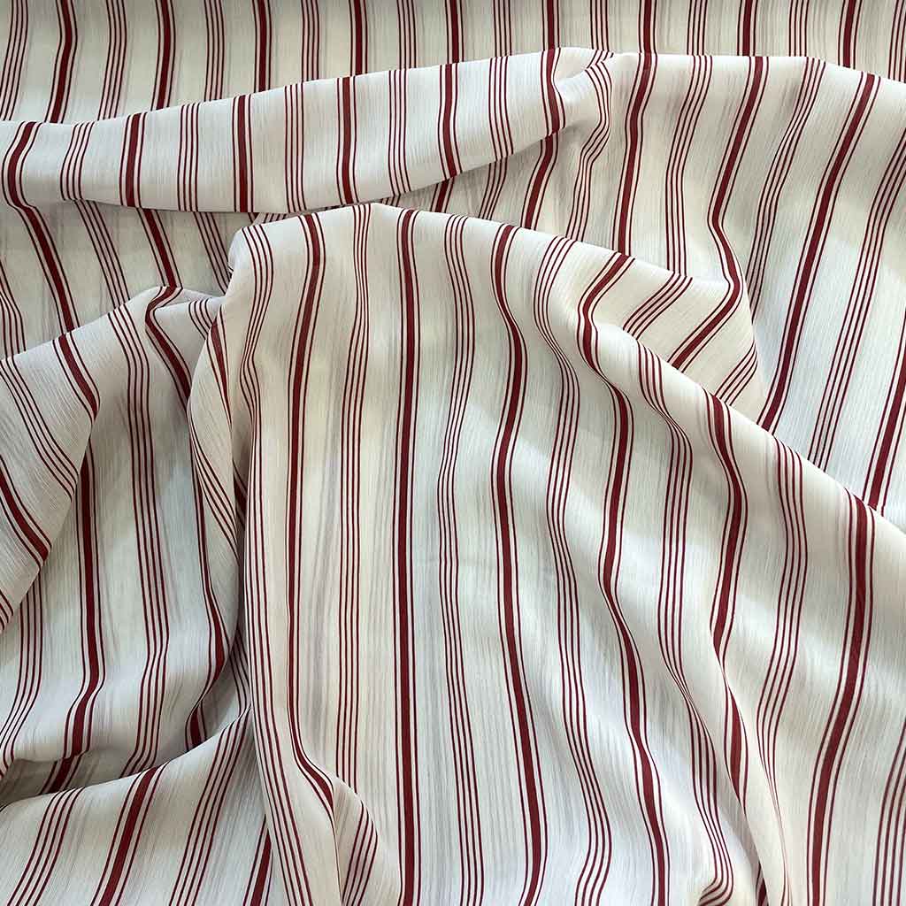 پارچه نخی راه راه قرمز سفید