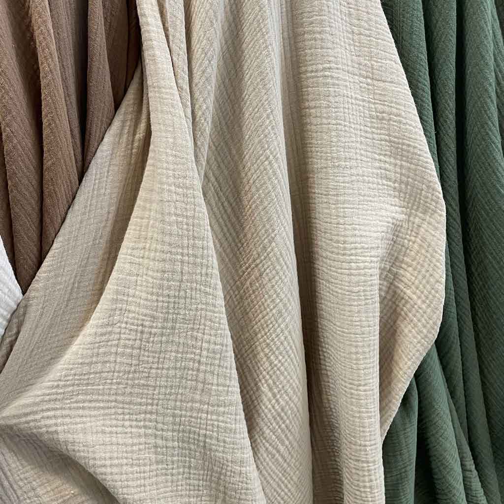 پارچه موسلین رنگ کرم روشن