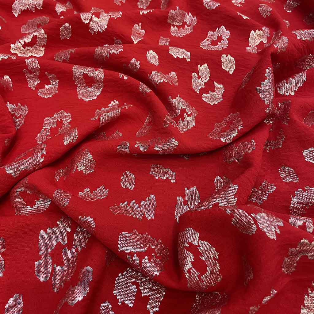 پارچه ابر و بادی فویلی قرمز