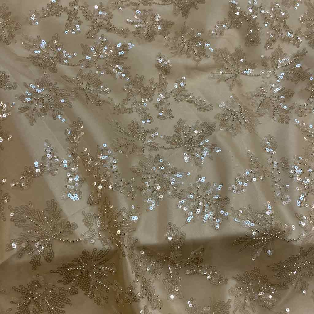 پارچه گیپور ملیله دوزی کرم