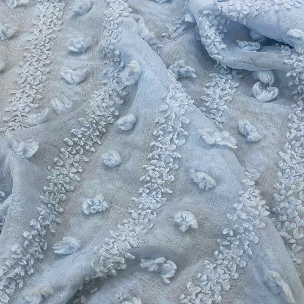 پارچه پم پم آبی روشن