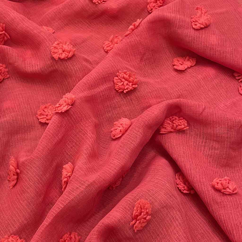 پارچه پم پم آبی قرمز