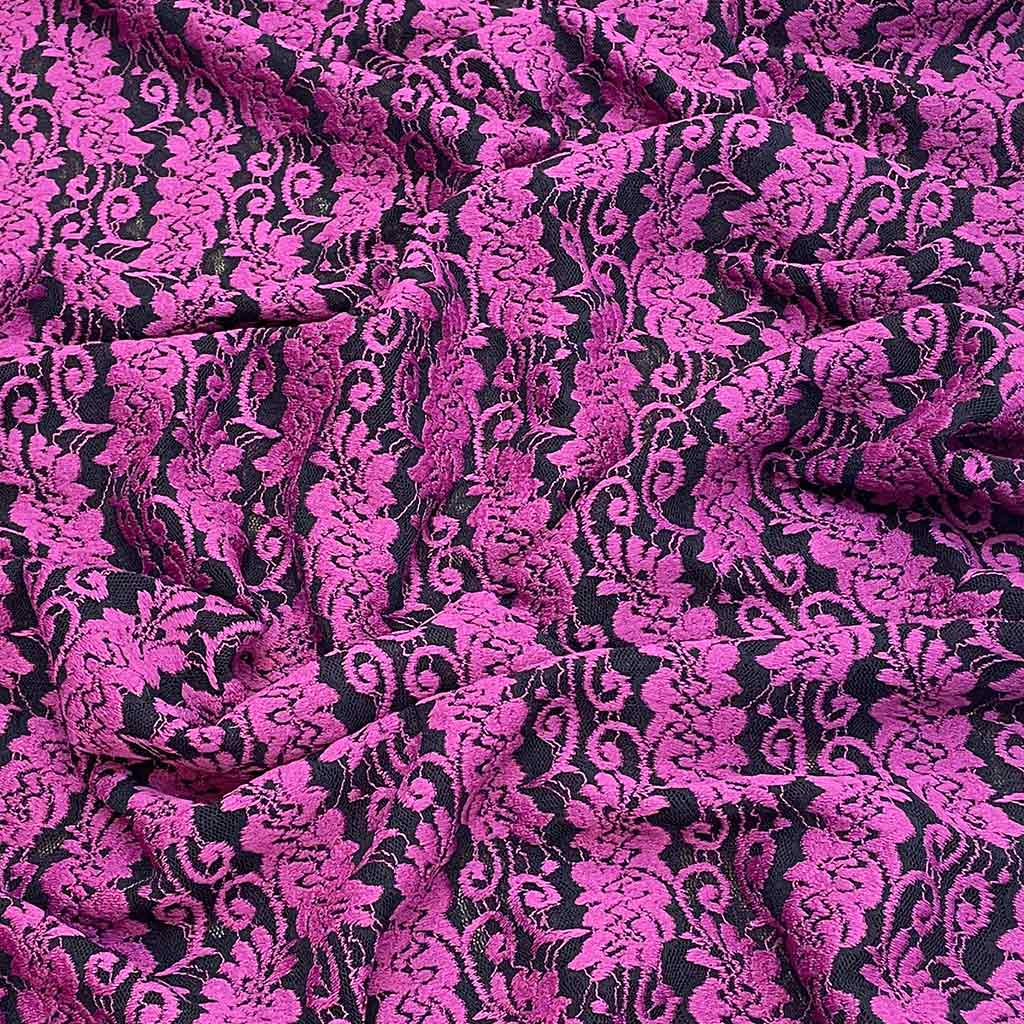 پارچه دانتل طرحدار بنفش