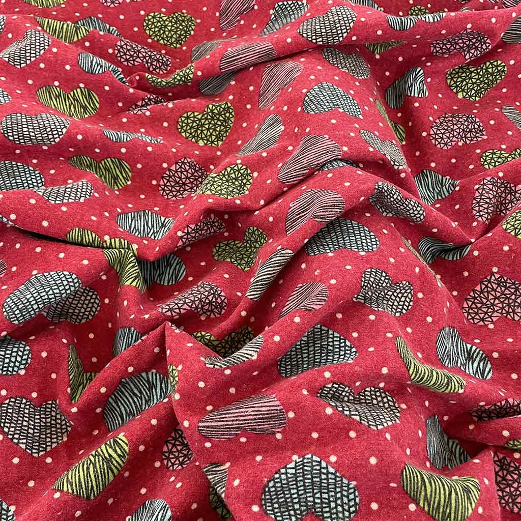 پارچه لینن طرح قلبی