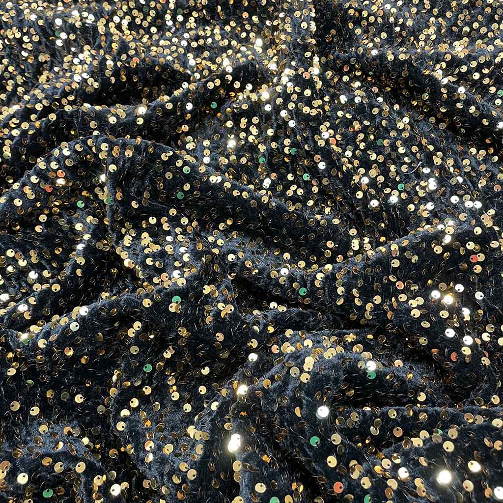 پارچه مخمل پولکی مشکی