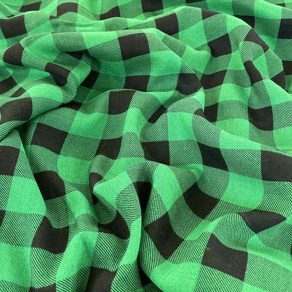 پارچه نخی چهارخانه سبز