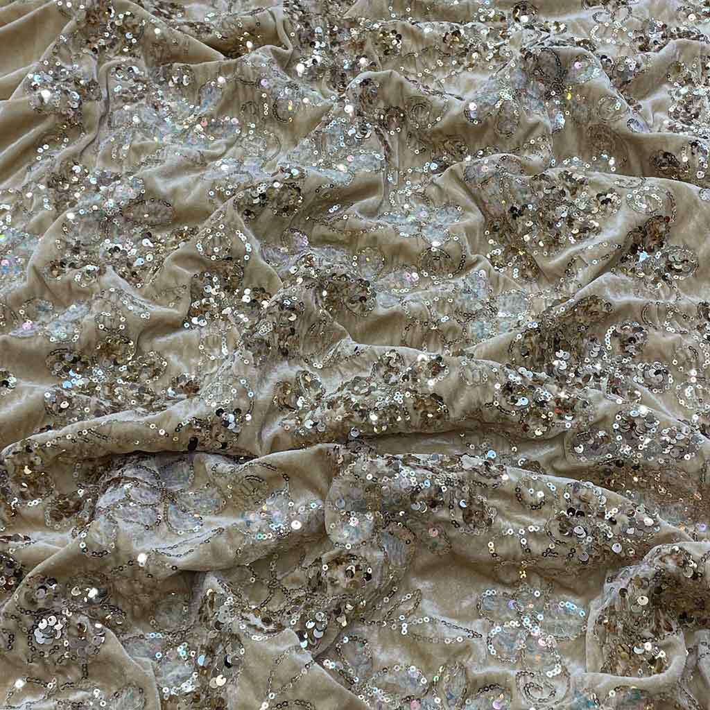 پارچه مخمل پولکی نباتی