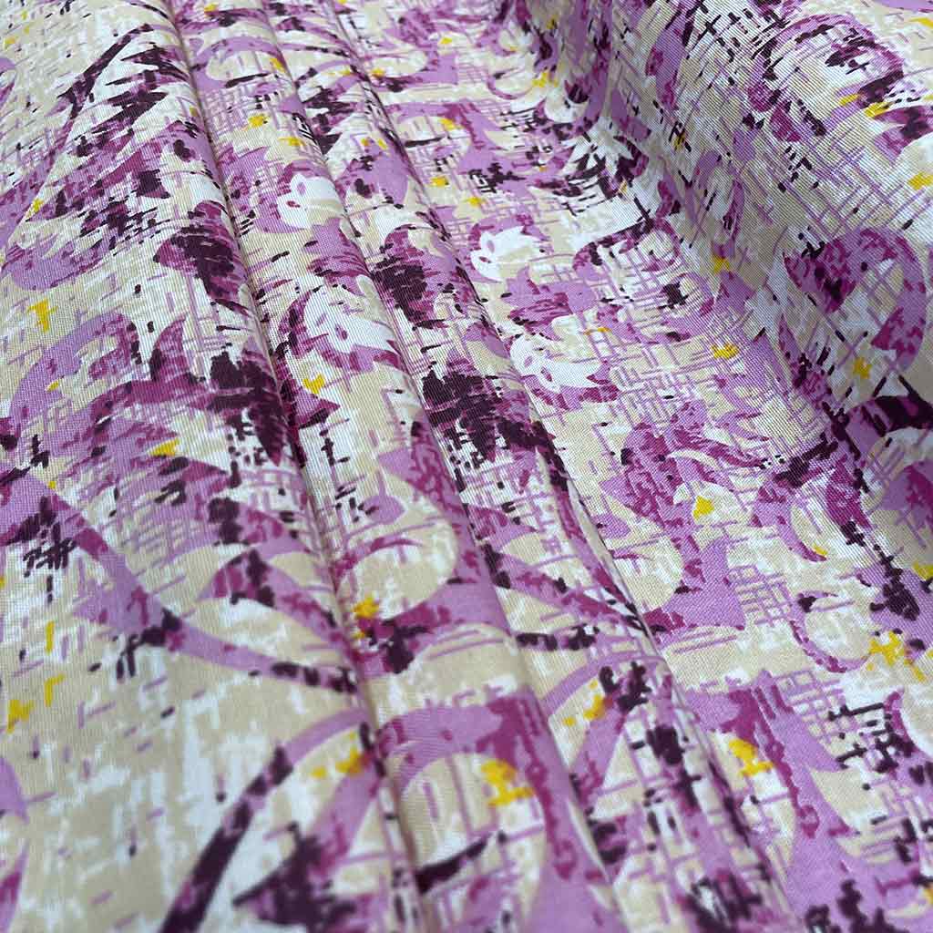 پارچه ملحفه ای فانتزی صورتی شلوغ