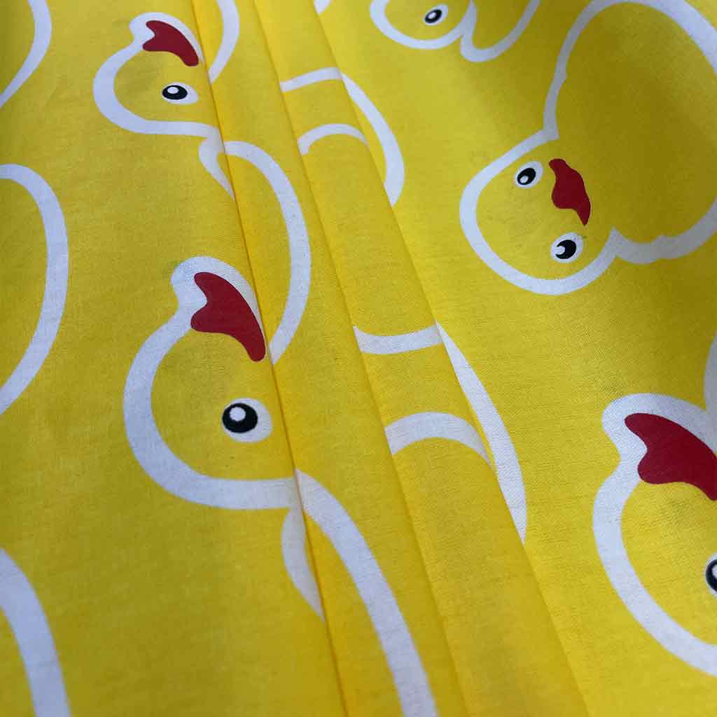 پارچه ملحفه ای زرد طرح اردک فانتزی