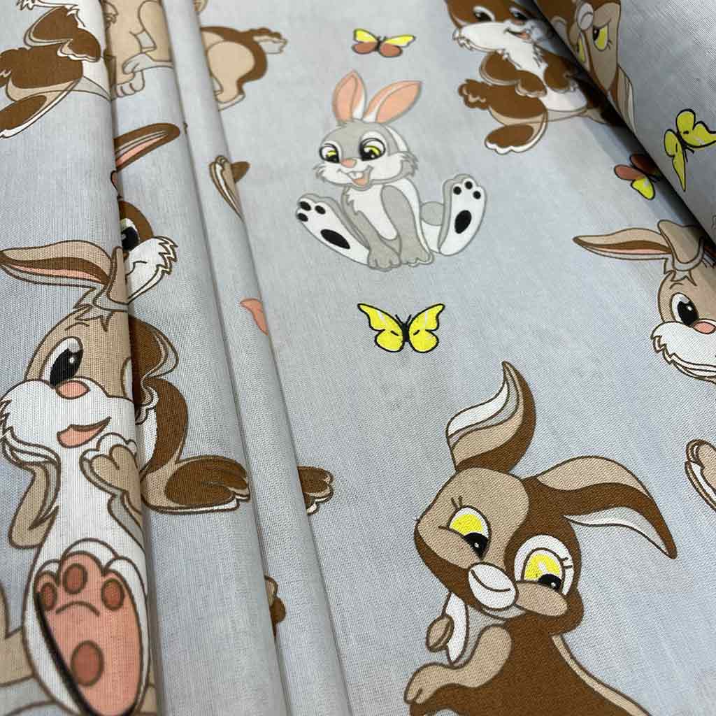 پارچه ملحفه ای خرگوش طوسی