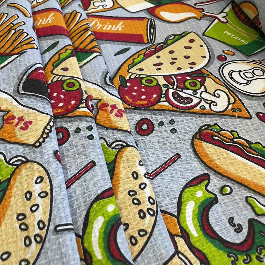 پارچه آشپزخانه ای طرح برگر