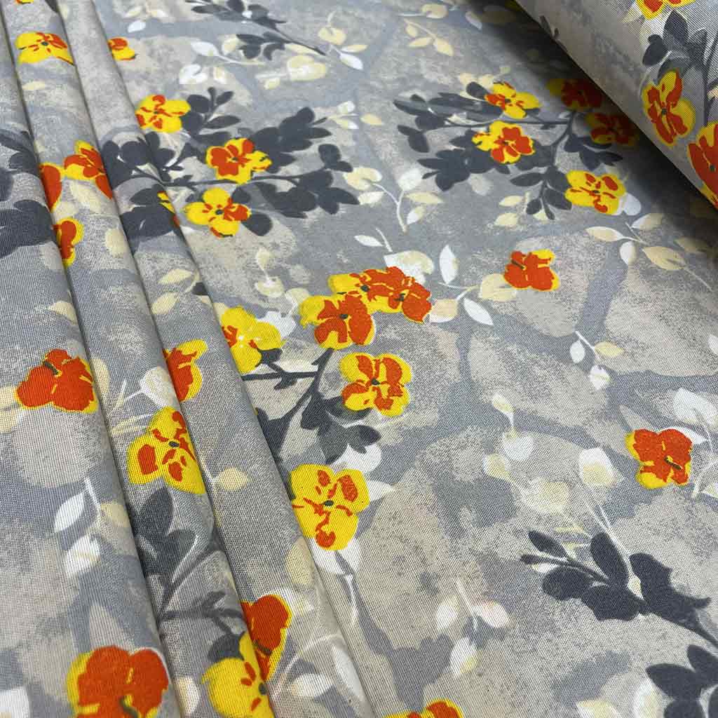 پارچه ملحفه ای گل ریز نارنجی قرمز