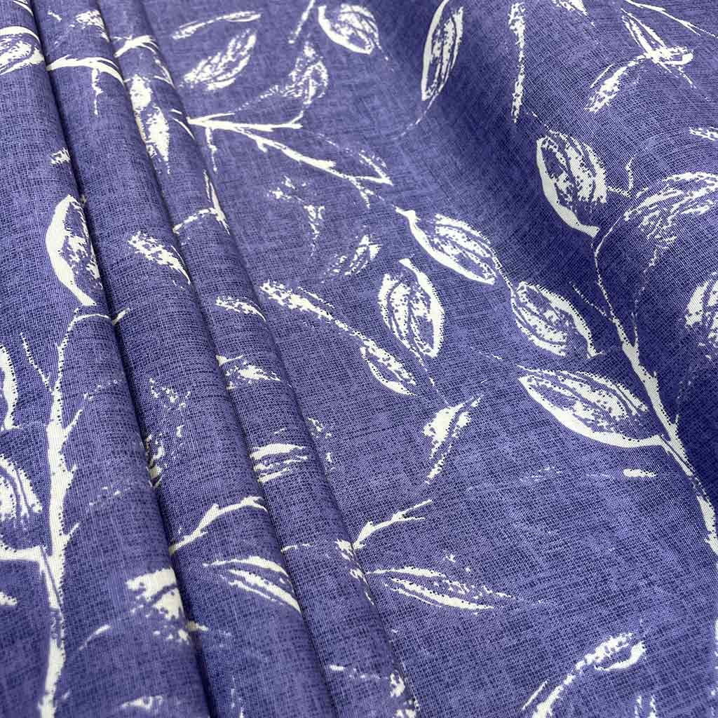 پارچه ملحفه ای آبی طرح جوانه سفید