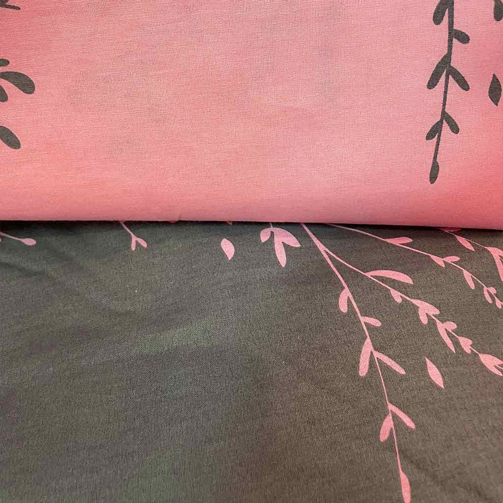 پارچه ملحفه ای طرح برگ طوسی